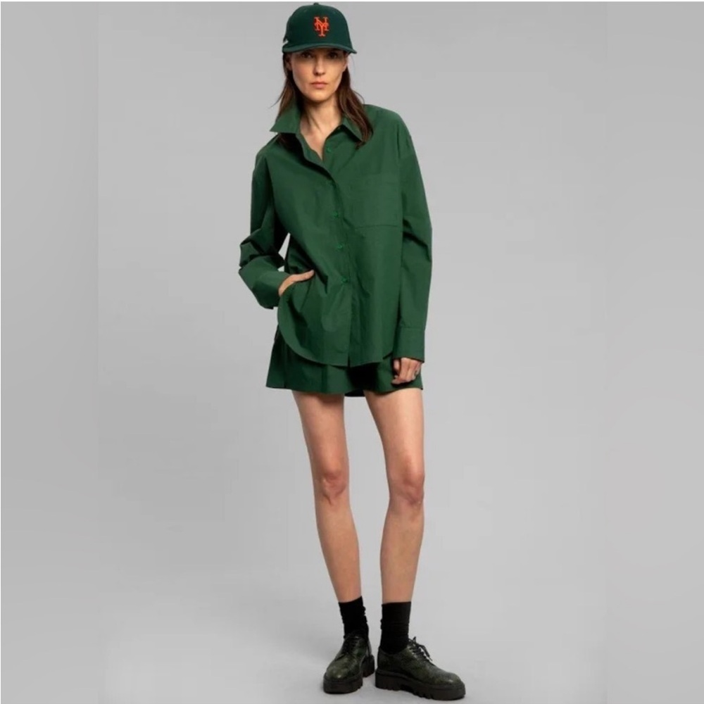 The Frankie Shop Forest Green Lui Over Shirt NWT